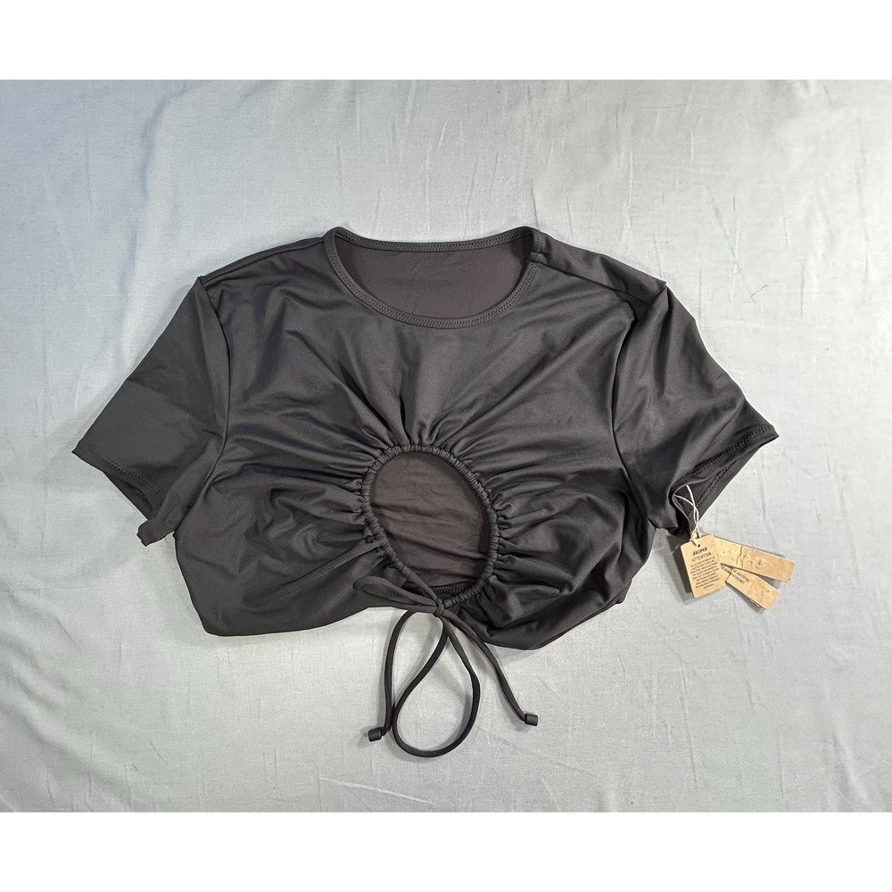Skims Recycled Swim Ruched Shirt‎ Women's Large NEW - Picture 2 of 10
